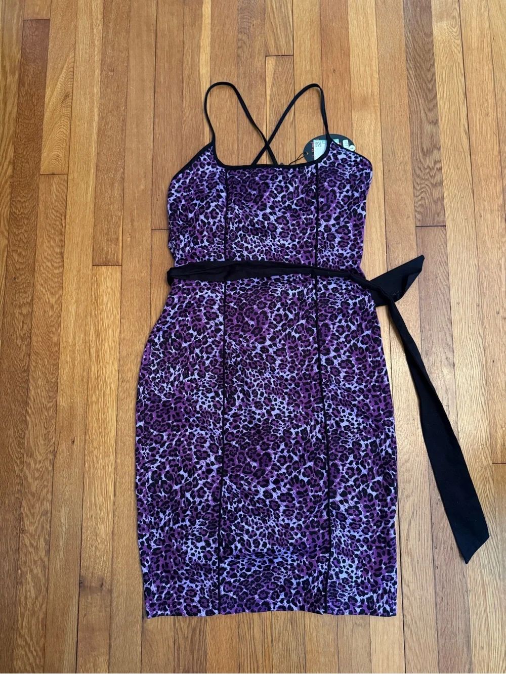 Voodoo Vixen Purple Leopard Print Wiggle Dress - Picture 1 of 9